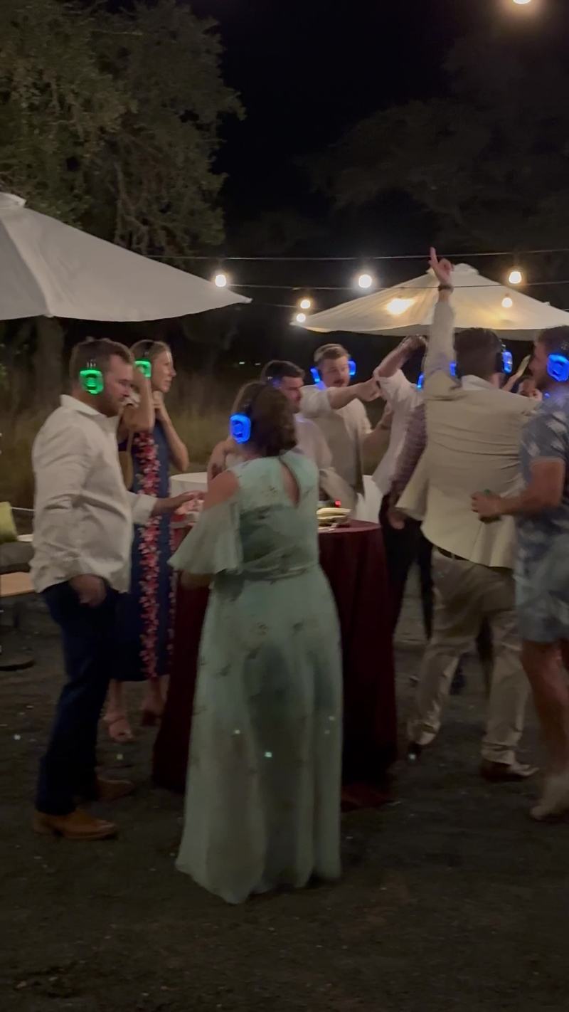 Video thumbnail for Silent Disco Wedding After Party under the String Lights