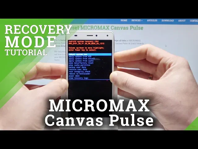 Video thumbnail for How to Enter Recovery Mode in MICROMAX Canvas Pulse - MICROMAX Recovery System