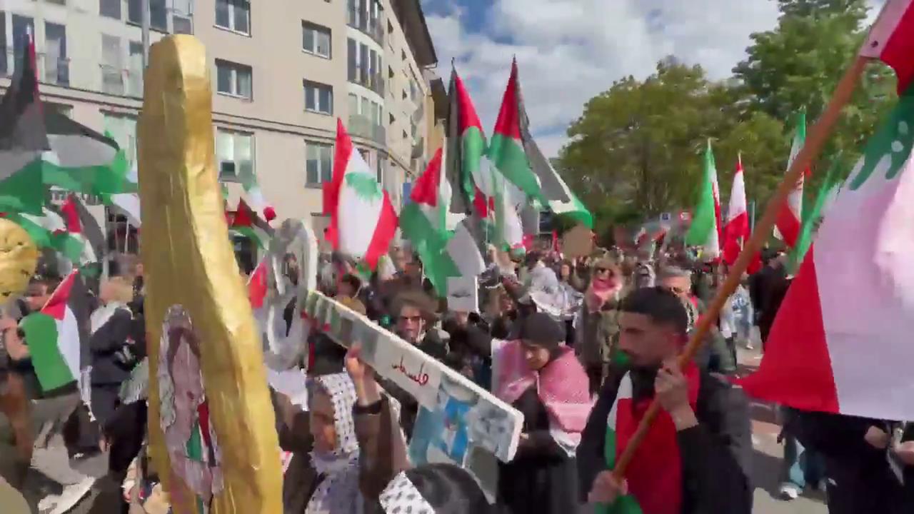 Video thumbnail for Germany: Thousands March in Berlin to Mark 78th Anniversary of Nakba.