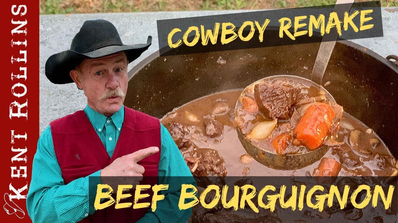'Video thumbnail for Beef Bourguignon with Julia Child | Cowboy Remake Beef Stew'