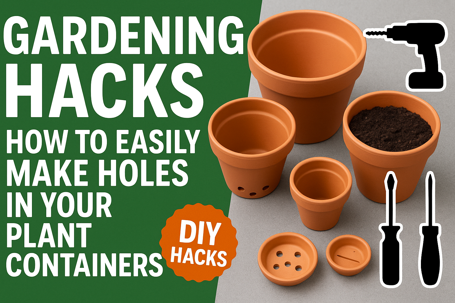 Video thumbnail for 🎥 ✅ Gardening Hacks 🌿🪴 | How to Easily Make Holes in Your Plant Containers for Healthy Roots 🌱✨