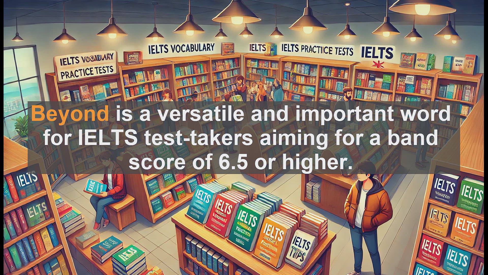 'Video thumbnail for 2500 Must Know IELTS 6.5 Vocabulary - Mastering 'Beyond' for IELTS: Boost Your Band Score'