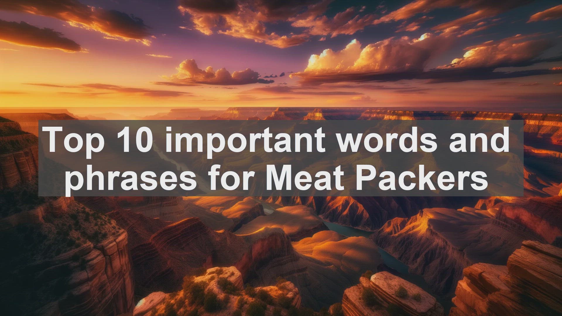 'Video thumbnail for Top 10 important words and phrases for Meat Packers'