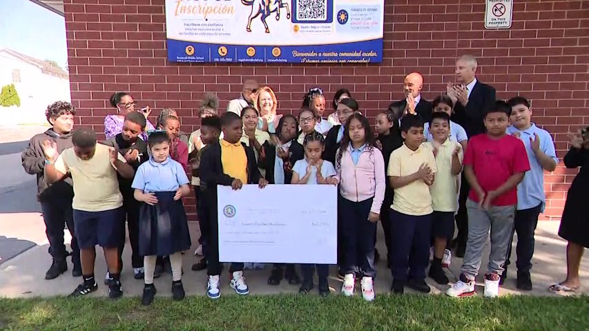 Video thumbnail for Roosevelt school receives $40K grant to construct new marquee