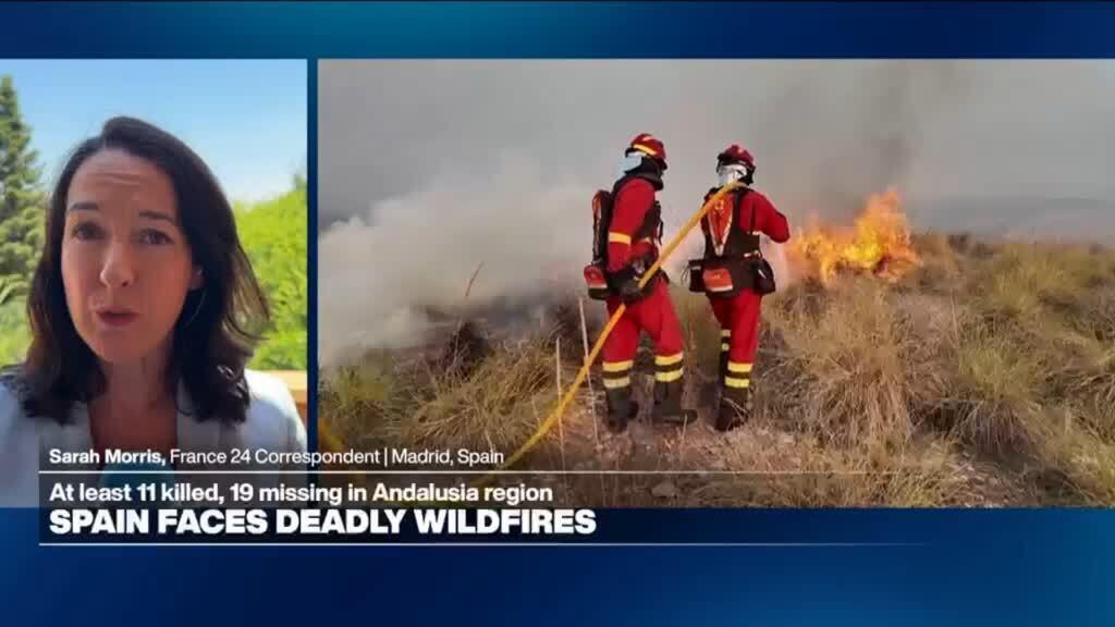 Video thumbnail for Spain faces deadly wildfires, at least 12 killed, 19 missing in Andalusia