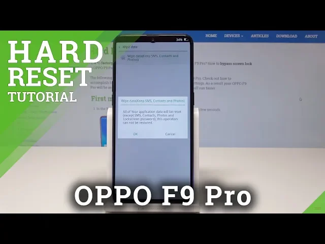 Video thumbnail for HARD RESET OPPO F9 Pro - Wipe Data / Restore Defaults
