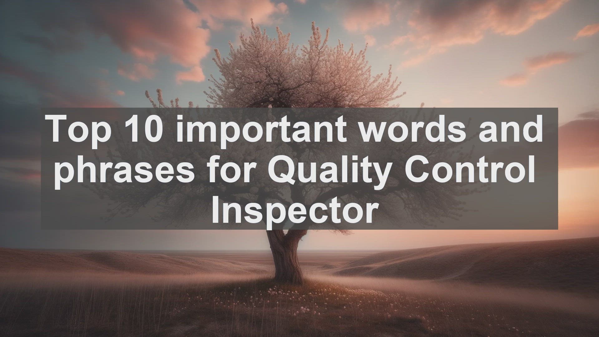 'Video thumbnail for Top 10 important words and phrases for Quality Control Inspector'