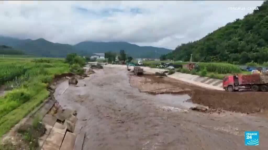 'Video thumbnail for Heavy rain causes flooding, evacuations and at least 38 deaths around Beijing region'