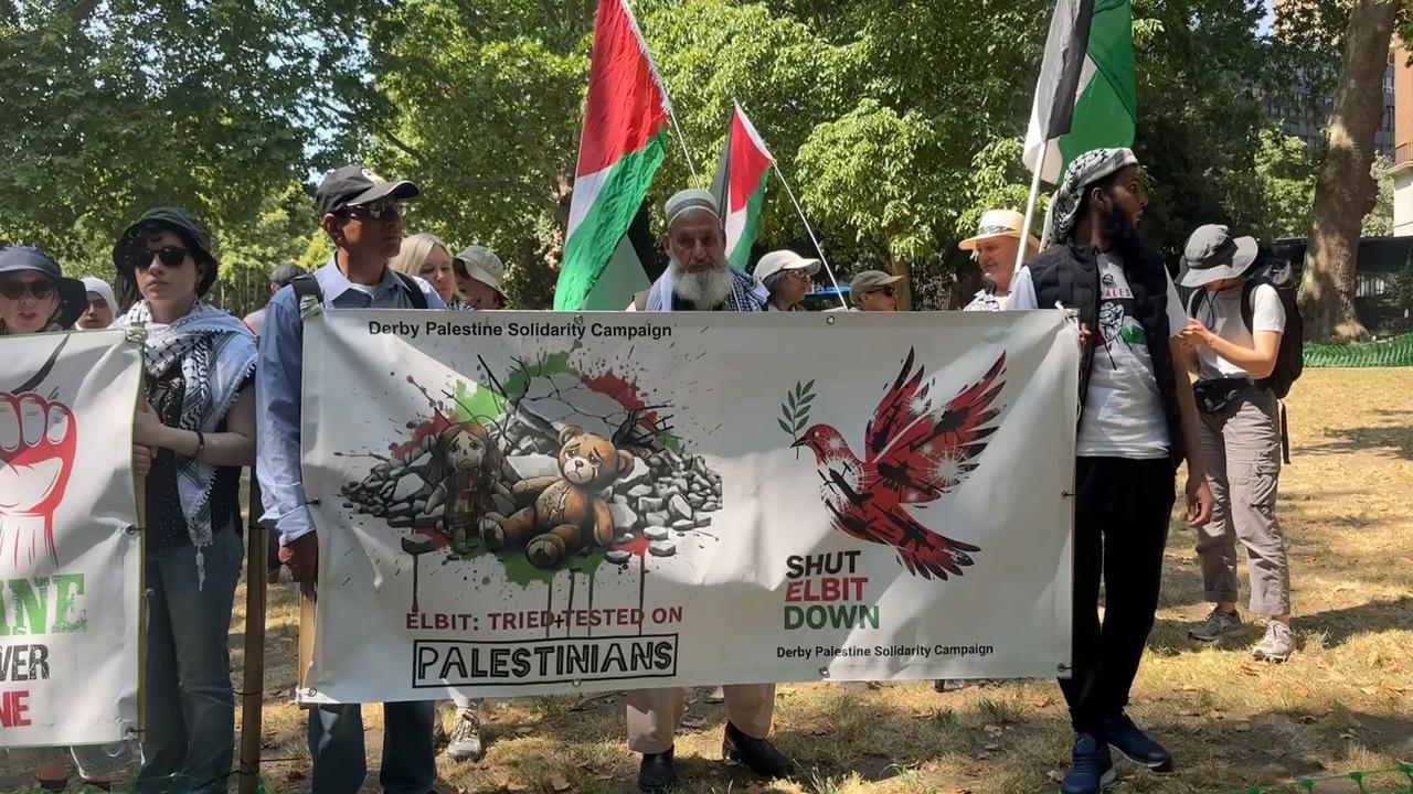 Video thumbnail for UK: Protesters in London demand sanctions on Israel (3).