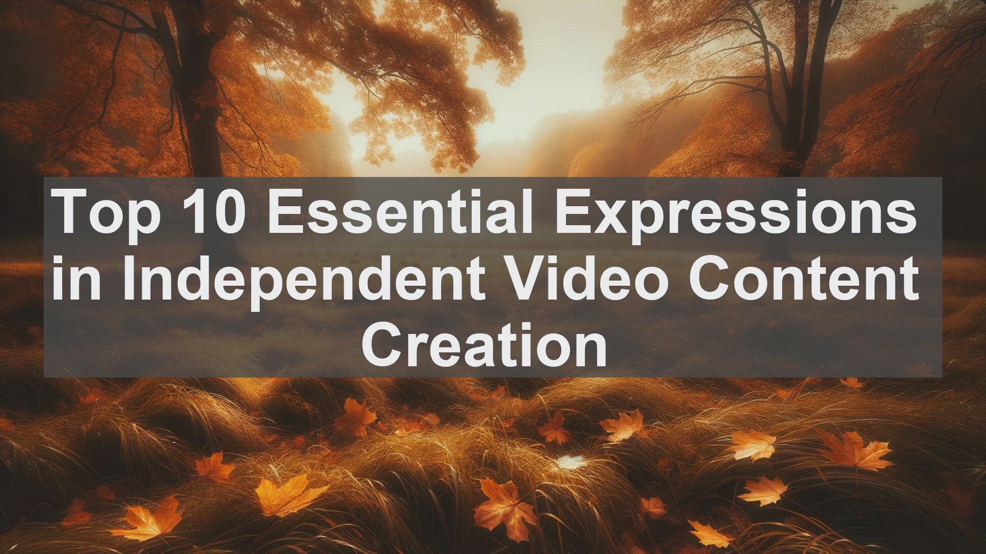 'Video thumbnail for Top 10 Essential Expressions in Independent Video Content Creation'