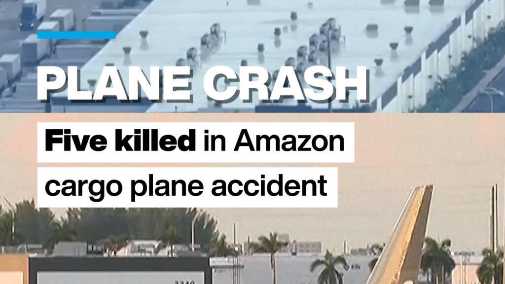 Video thumbnail for Five dead after Amazon cargo plane overshoots runway in Miami