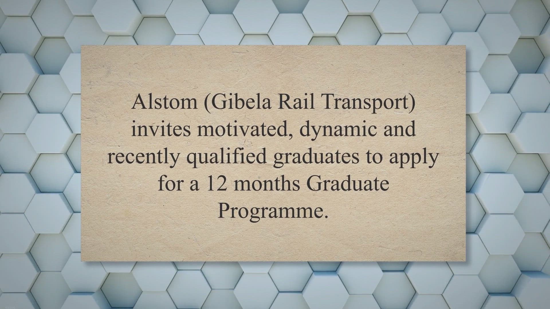 Video thumbnail for Gibela Rail Transport: Internships 2023 / 2024