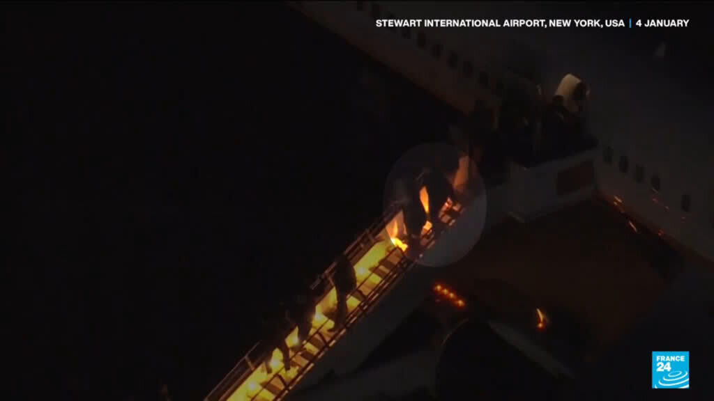 Video thumbnail for Nicolas Maduro arrives in New York City following his capture