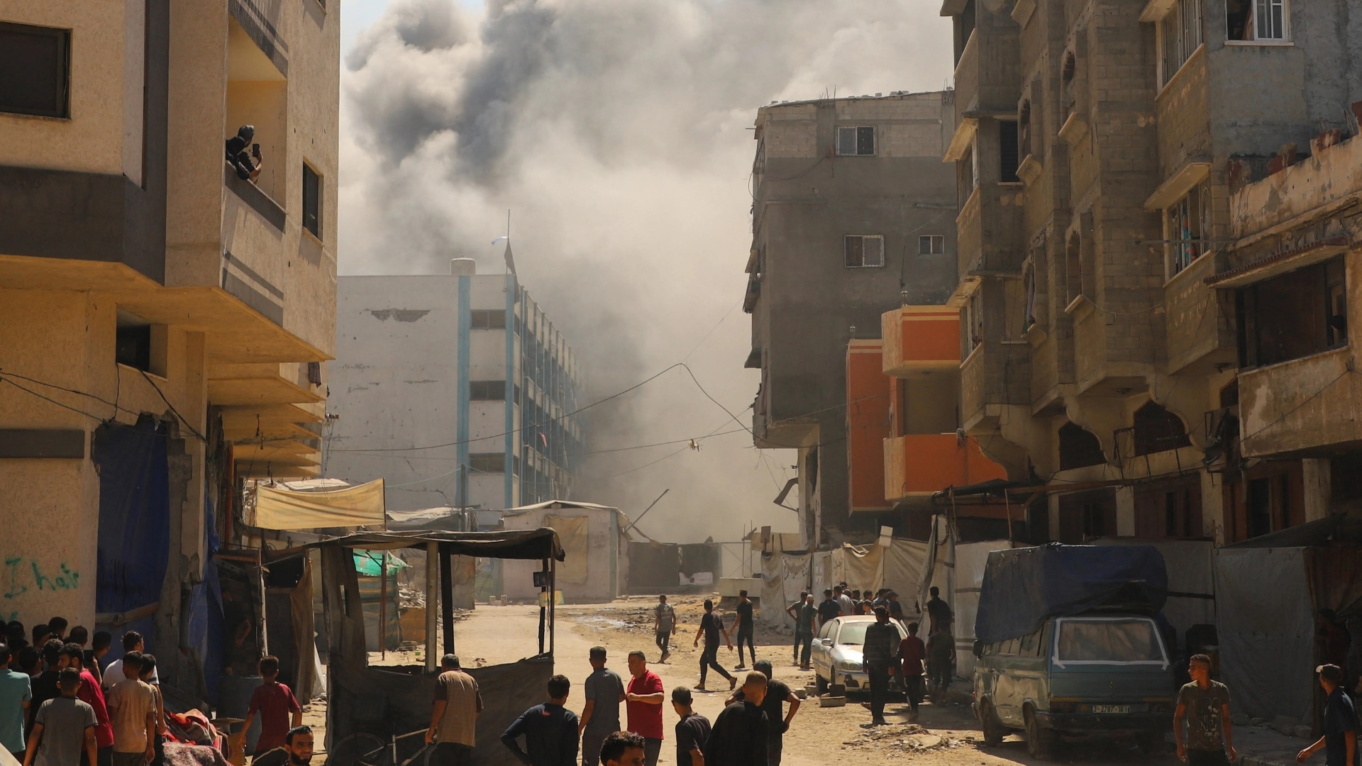 'Video thumbnail for Gaza city attacks: Israeli strikes target UN schools-turned-shelters'