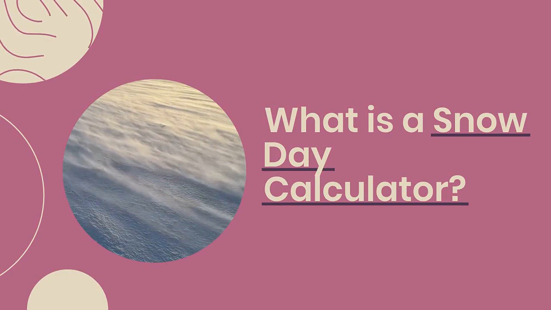 Video thumbnail for What is snowday calculator