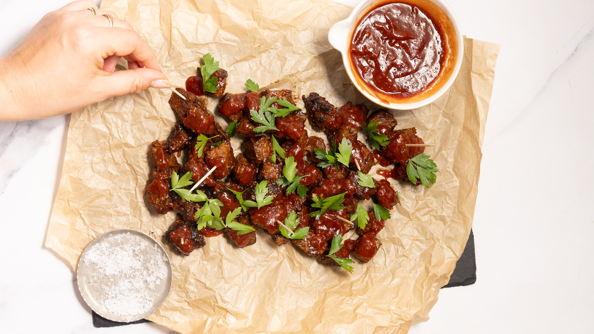 Video thumbnail for BBQ Steak Bites Recipe