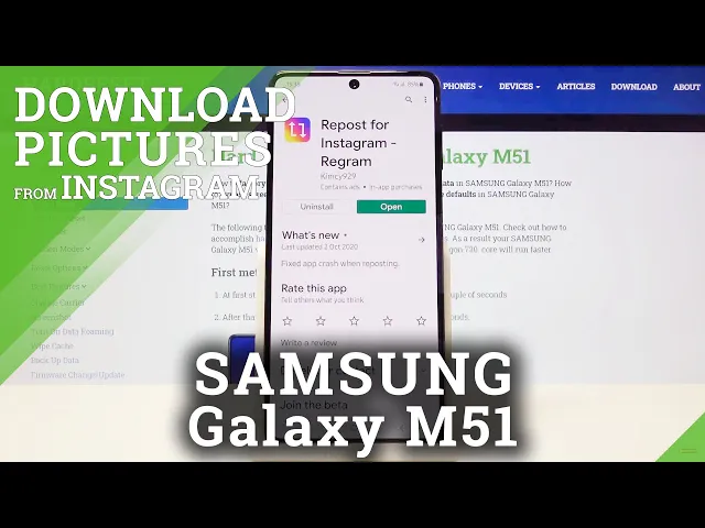 Video thumbnail for Download Photos and Pictures from Instagram - Samsung Galaxy M51 and Repost for Instagram App