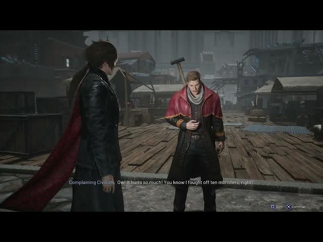 Video thumbnail for Lost Soul Aside - In the Wake of Disaster: Talk To Complaining Civilian and Food Merchant Gameplay