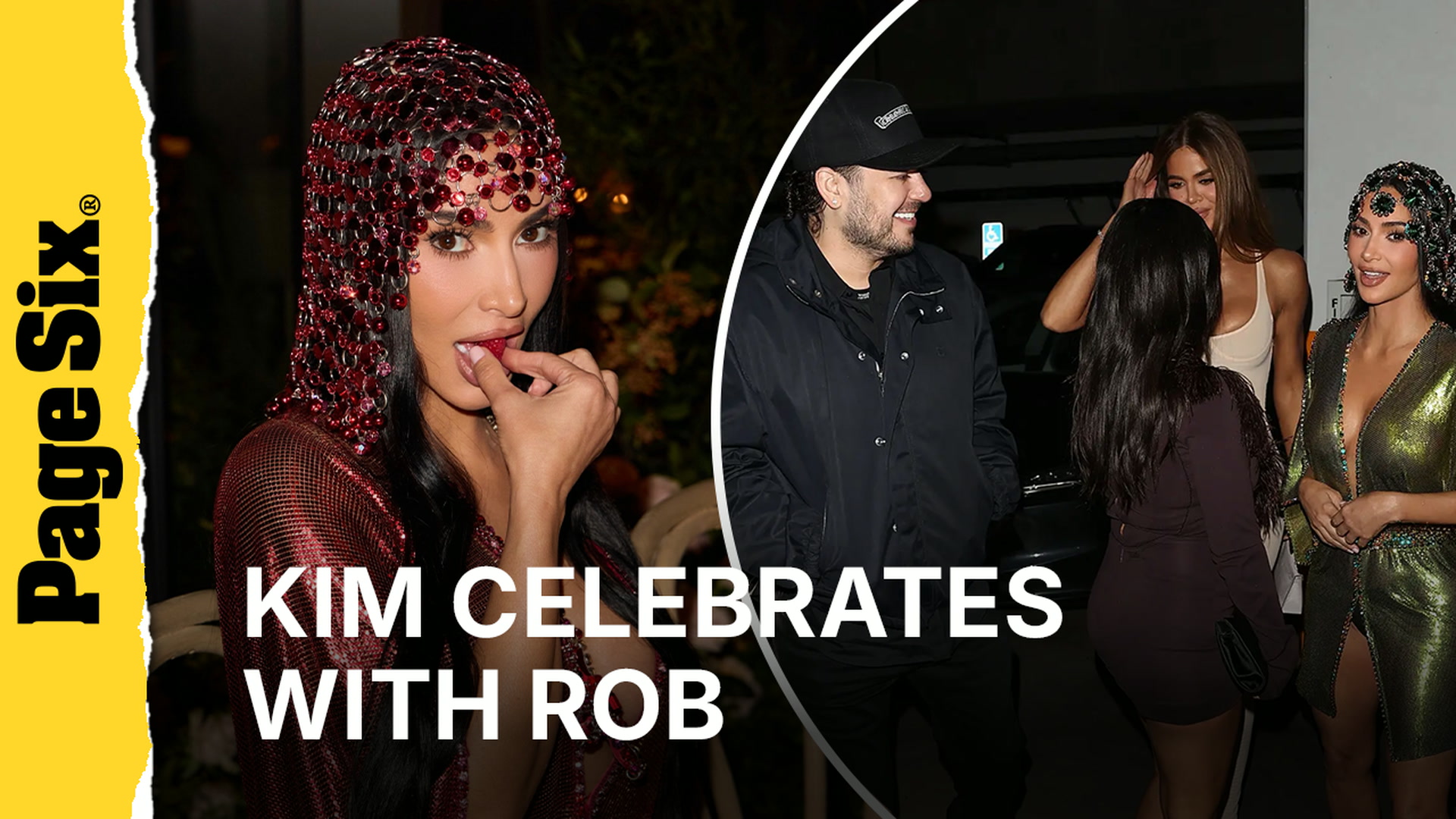 Video thumbnail for Kim Kardashian celebrates her birthday with a parade of sheer chainmail couture while Rob makes rare appearance