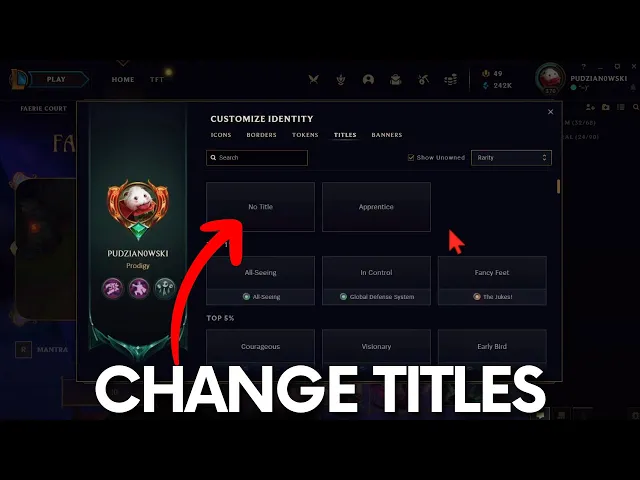 Video thumbnail for How to Change Profile Titles on League of Legends - Account Titles in LOL