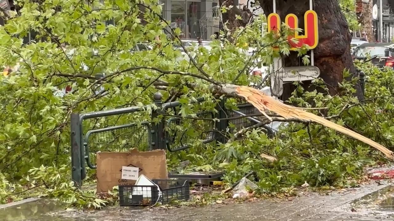 Video thumbnail for North Macedonia: Powerful storm leaves trail of damage across North Macedonia's capital.