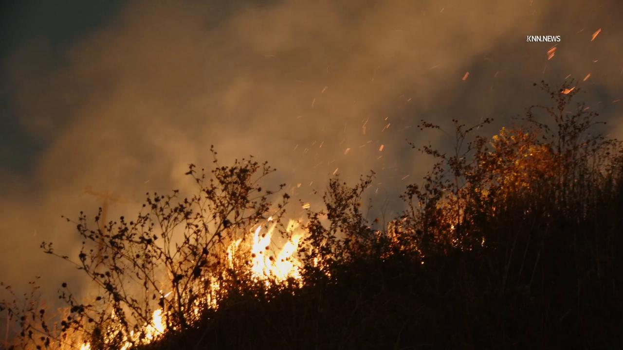 Video thumbnail for US, Los Angeles: Commerce Brush Fire.