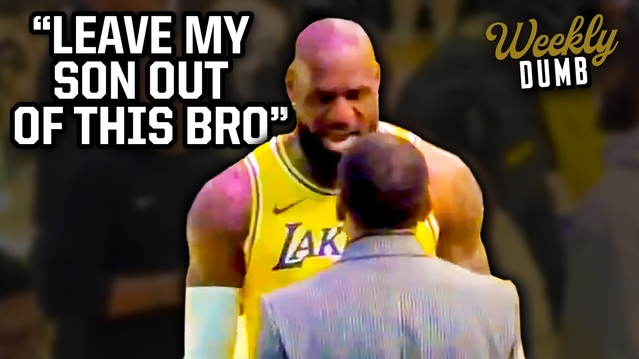 'Video thumbnail for LeBron yells at Stephen A. Smith & Joey Gallo is switching to pitching | Weekly Dumb'