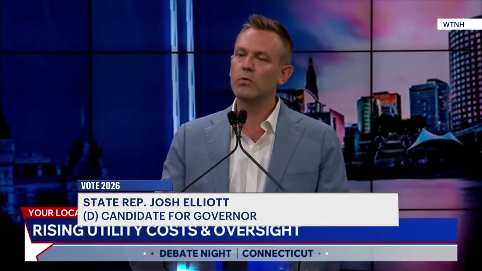 Video thumbnail for Lamont and Elliot differ over how to reduce electric prices during primary debate