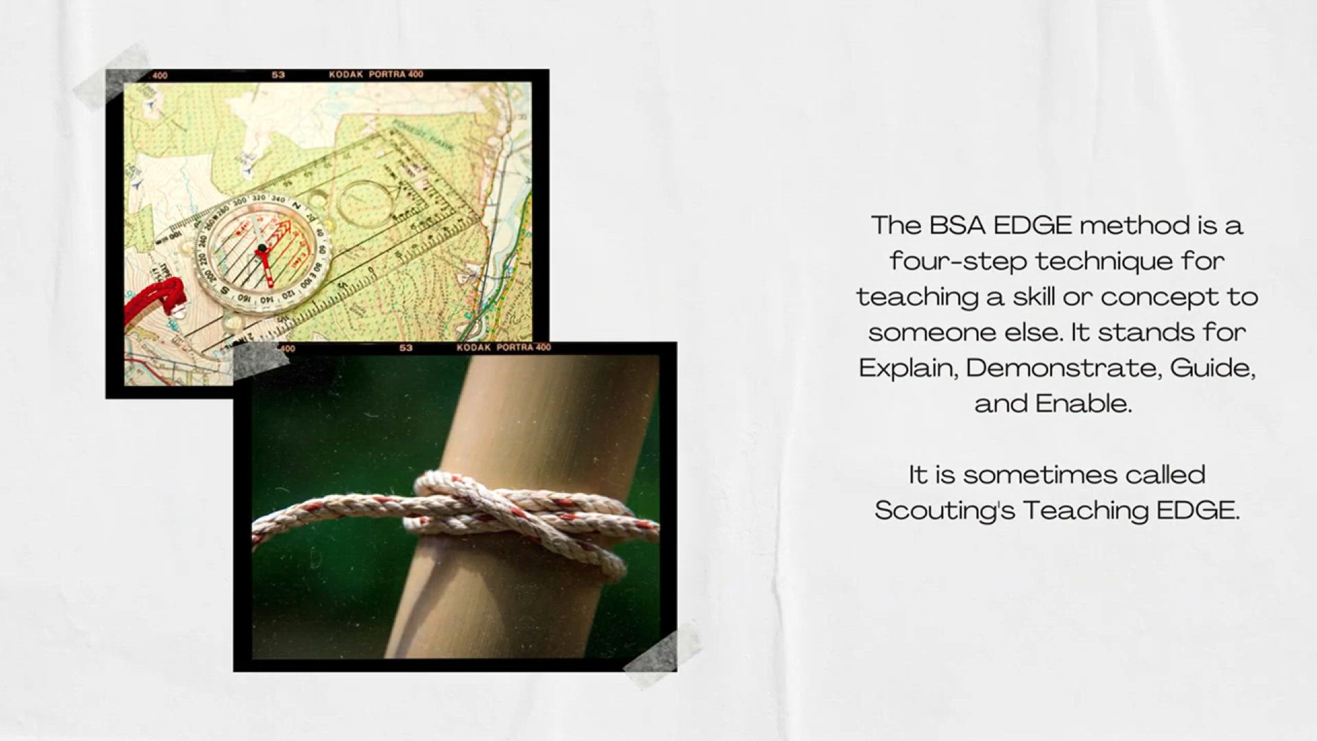 'Video thumbnail for BSA EDGE Method: Scouting’s Teaching EDGE'