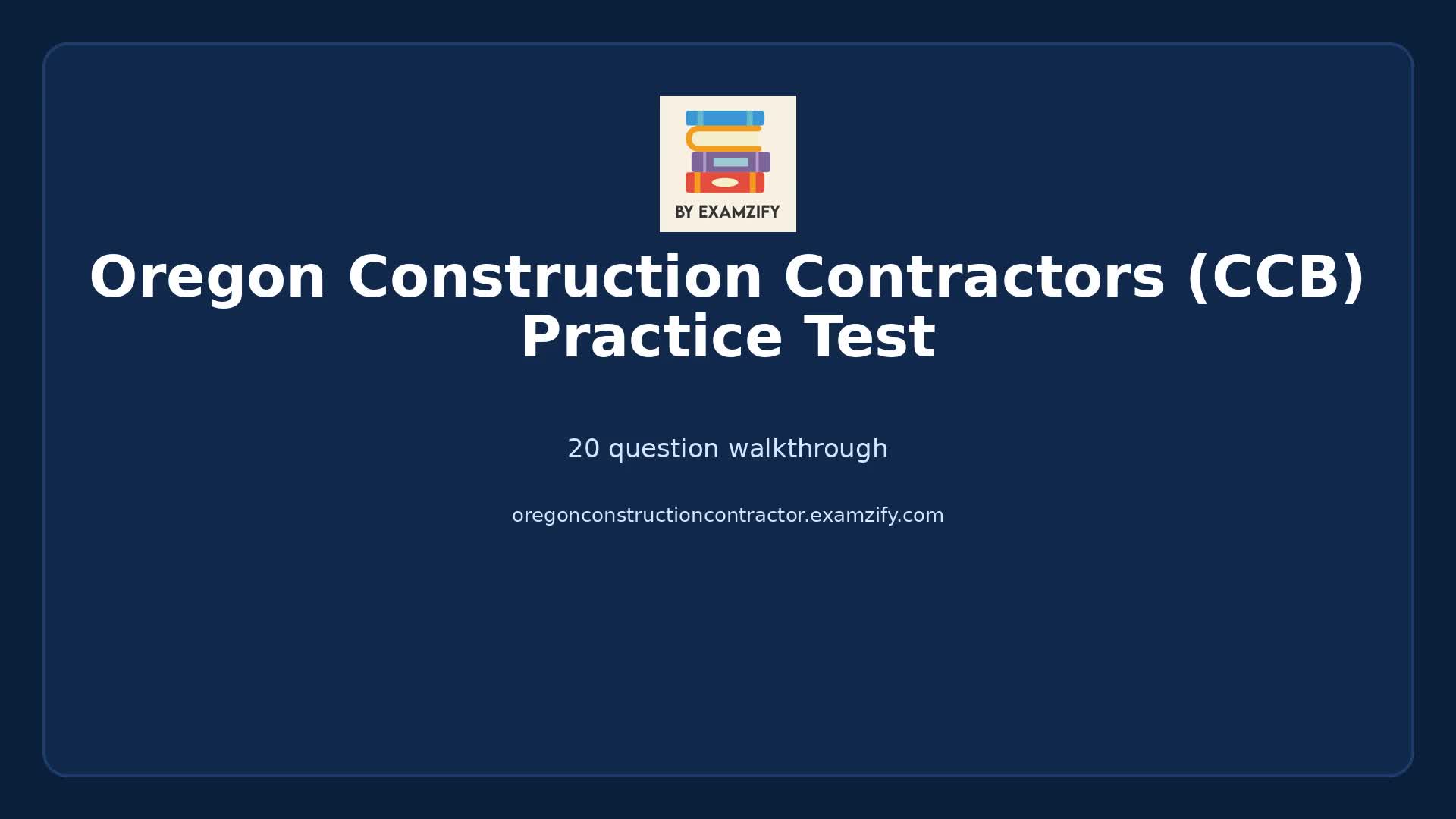 Video thumbnail for Oregon Construction Contractors (CCB) Practice Test