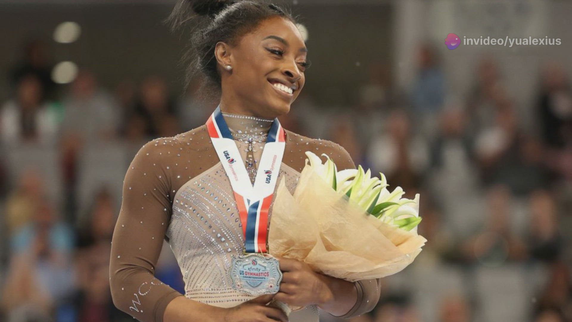 'Video thumbnail for Simone Biles Clinches 9th US Gymnastics Championship Victory | Paris Olympics Prep'