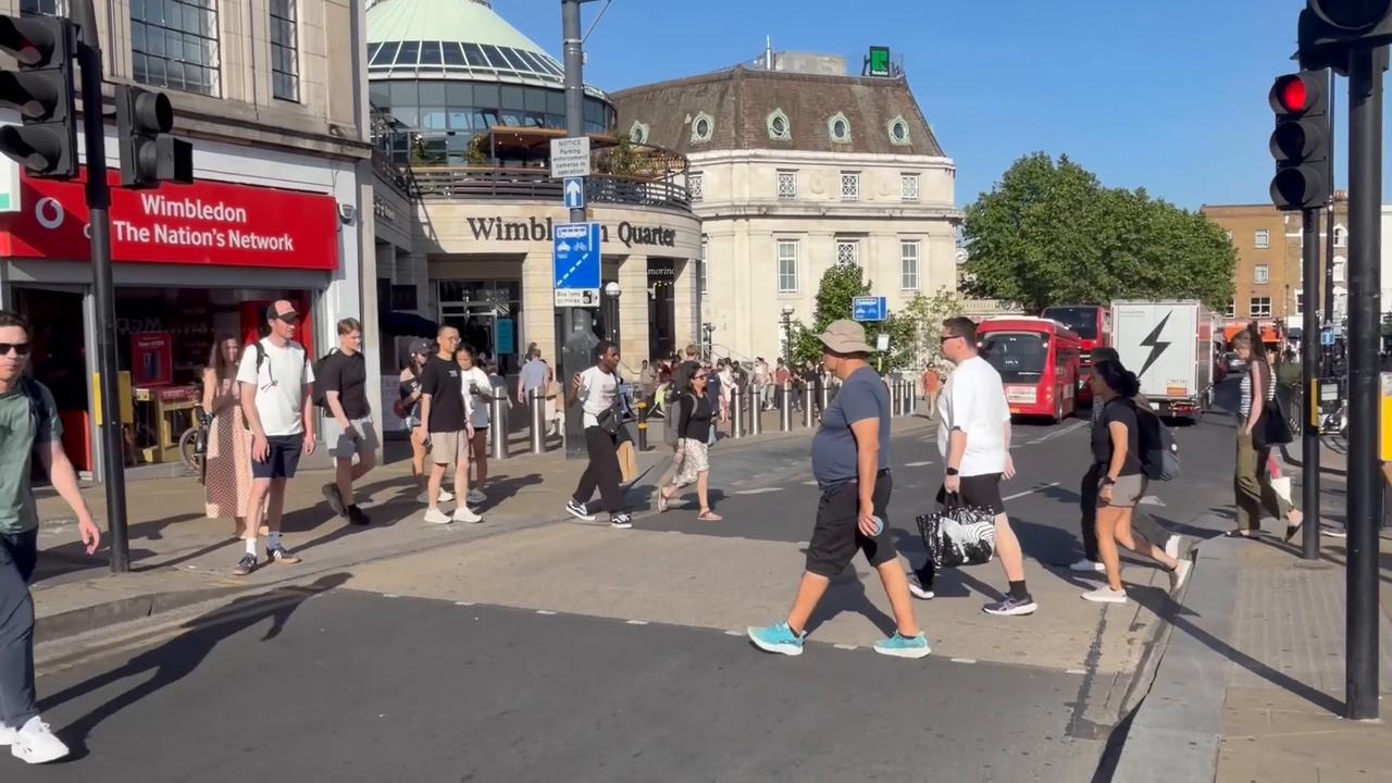 Video thumbnail for US: Heat wave grips UK with record-breaking May temperatures for 2nd day.