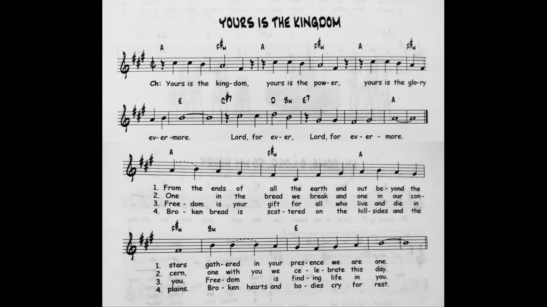 'Video thumbnail for Yours Is The Kingdom - Catholic Mass Song Sheet Music'