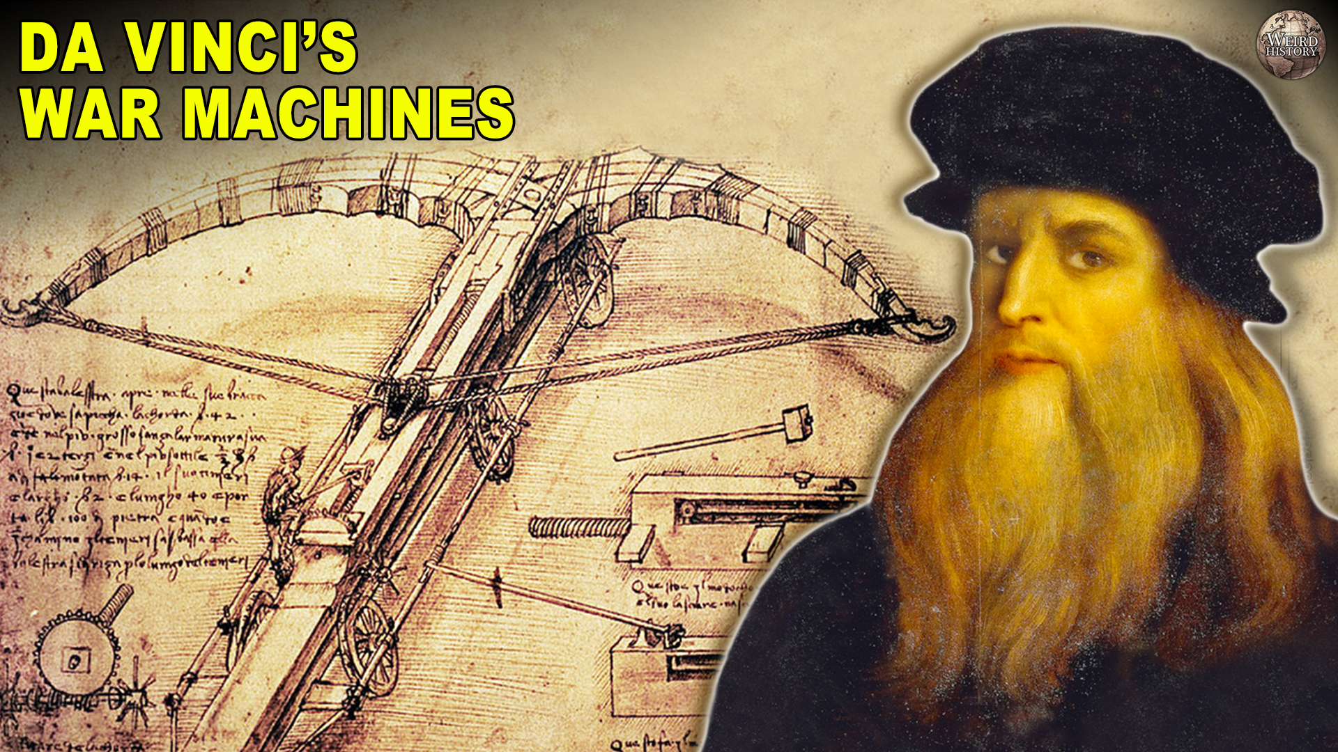 Video thumbnail for The Craziest Weapons Of War Leonardo Da Vinci Ever Invented