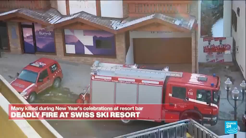 Video thumbnail for Deadly fire ad Swiss ski resort: Many killed during New Year's celebrations