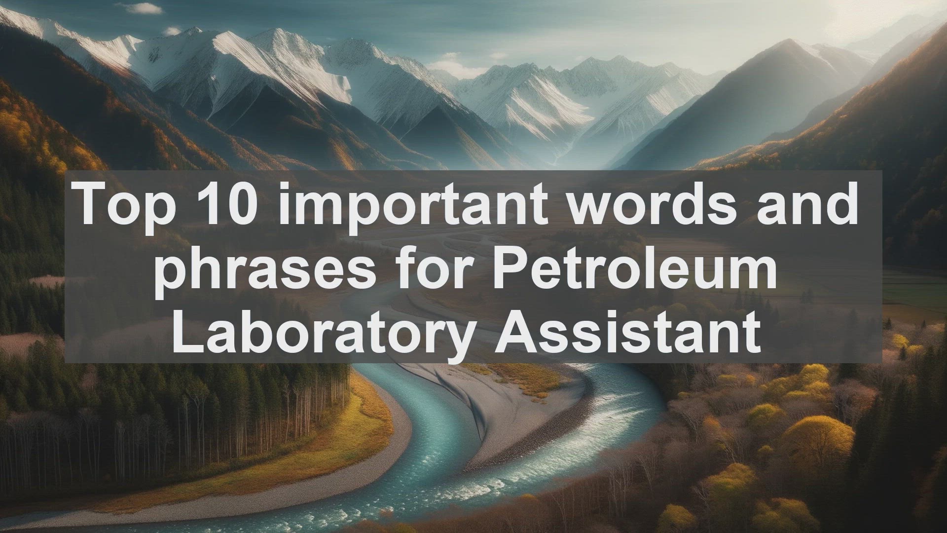 'Video thumbnail for Top 10 important words and phrases for Petroleum Laboratory Assistant'