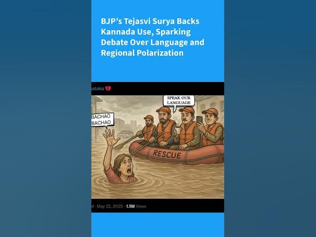 Video thumbnail for BJP’s Tejasvi Surya Backs Kannada Use, Sparking Debate Over Language and Regional Polarization