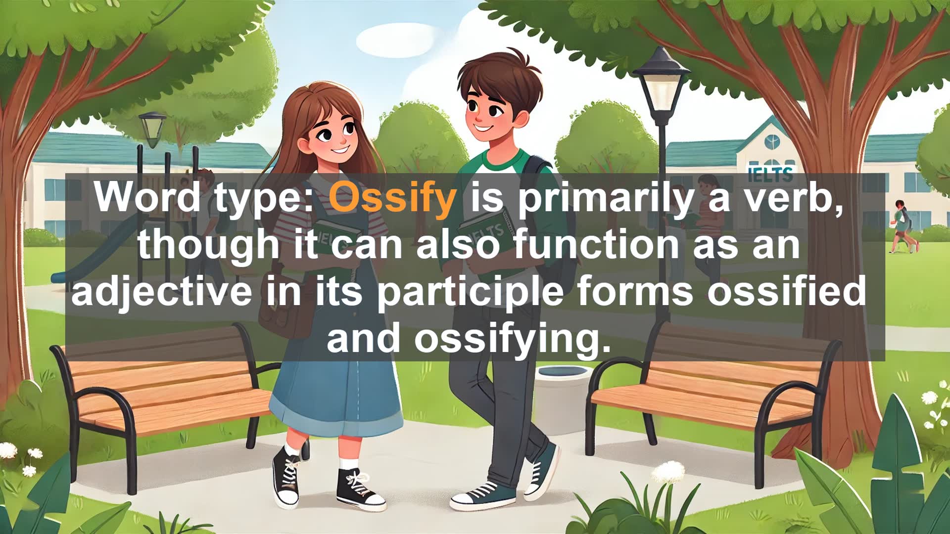 'Video thumbnail for 5000 Must Know IELTS 8.0 Vocabulary - Ossify: From Bones to Beliefs - Understanding a Versatile Word'