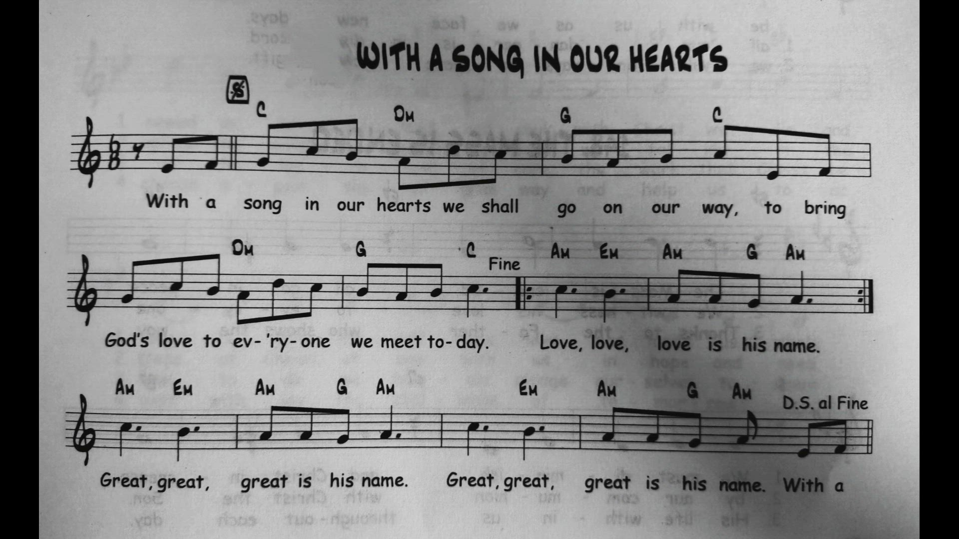 'Video thumbnail for With A Song In Our Hearts - Catholic Mass Song Sheet Music'