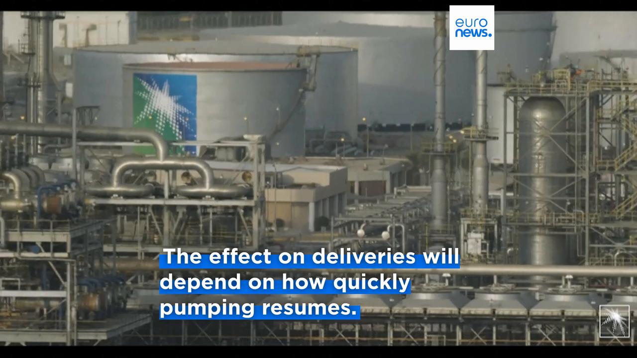 Video thumbnail for Saudi pipeline shutdown threatens oil exports to Europe and Asia as kingdom relies on stored supplies