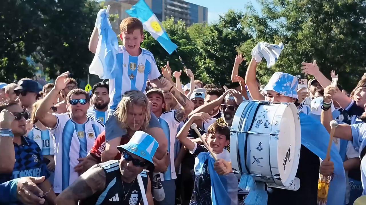 Video thumbnail for US: Argentine fans gather in Kansas ahead of World Cup clash with Switzerland.