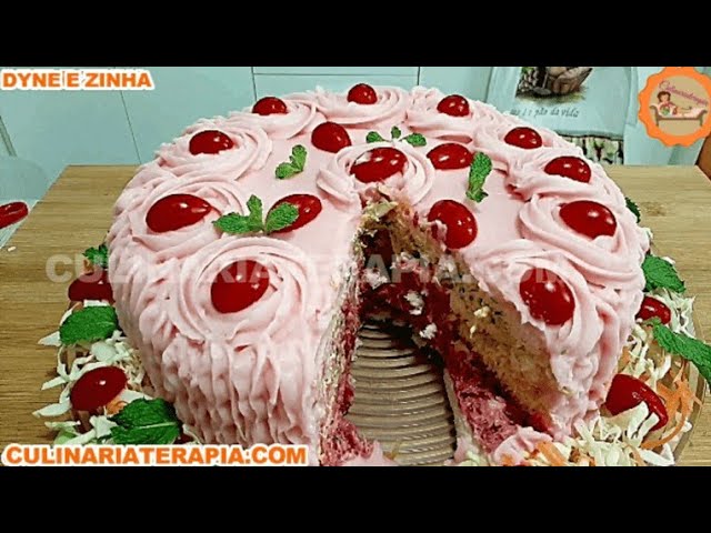 'Video thumbnail for TORTA FRIA SALGADA DE FRANGO DECORADA PARA A CEIA DE NATAL'