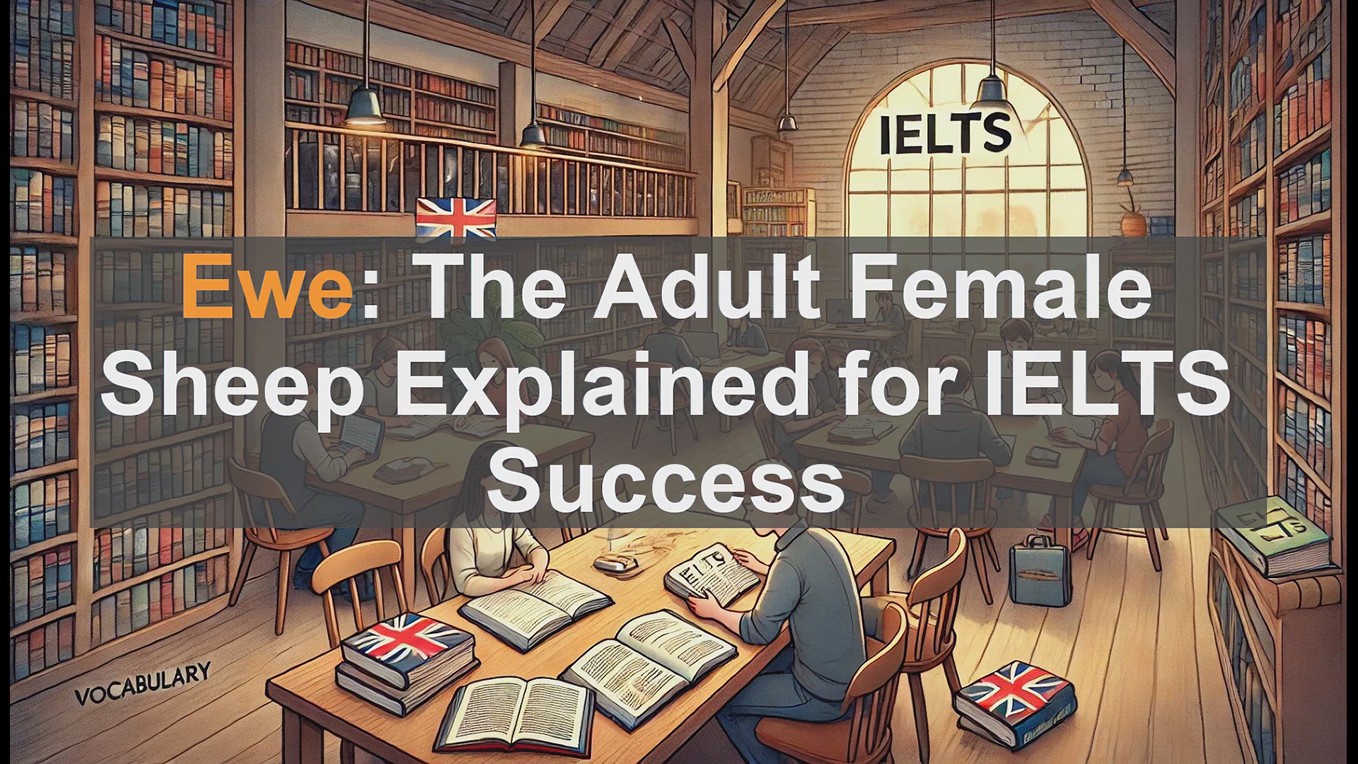 'Video thumbnail for 2000 Must Know IELTS 9.0 Vocabulary - Ewe: The Adult Female Sheep Explained for IELTS Success'