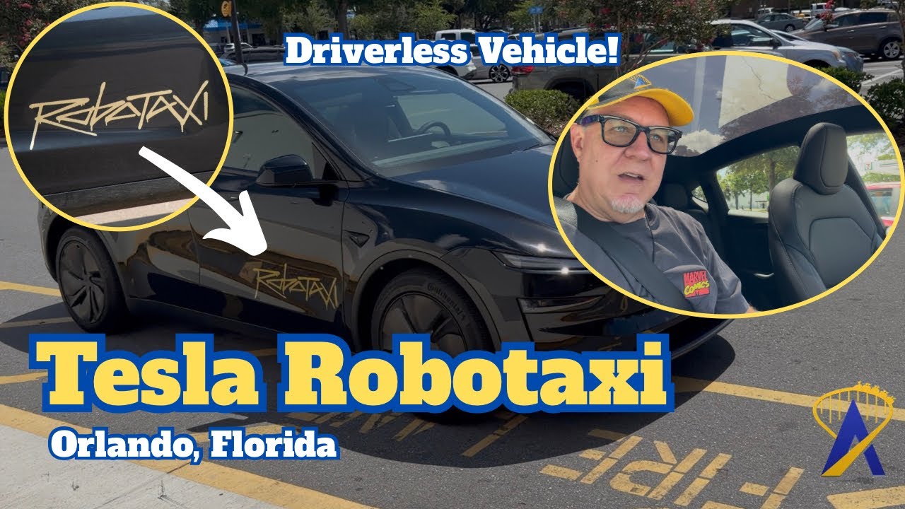 Video thumbnail for Taking A Round-Trip With A Tesla Robotaxi in Orlando Florida