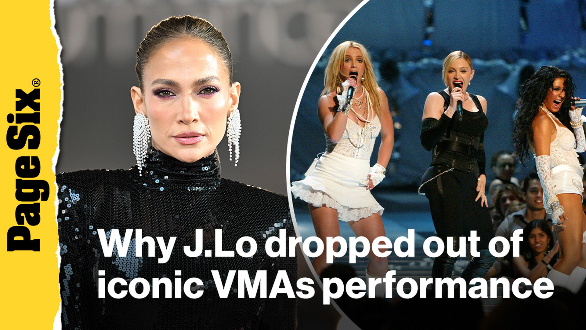 Video thumbnail for Why Jennifer Lopez dropped out of Madonna and Britney Spears' iconic MTV VMAs performance