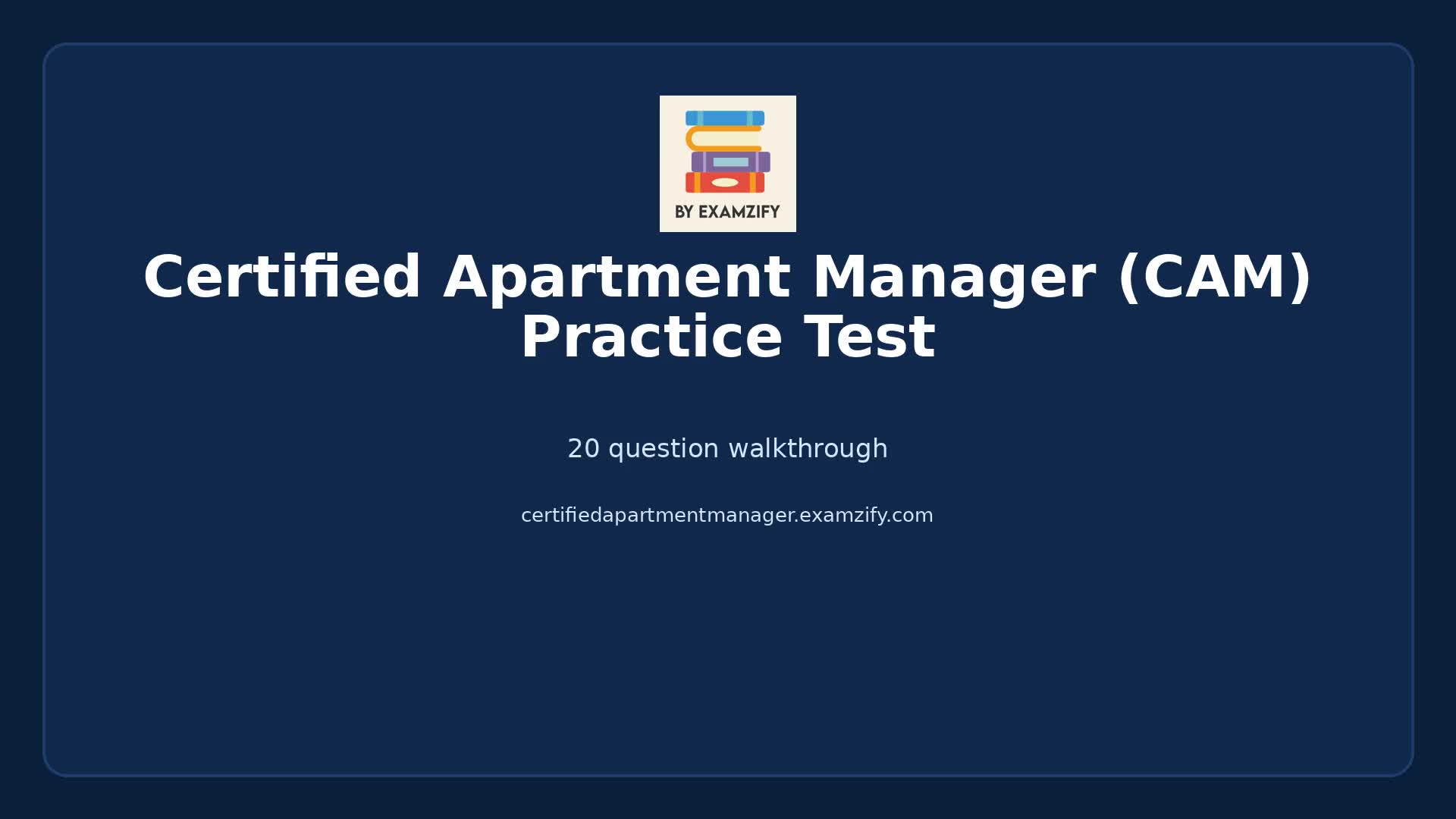 Video thumbnail for Certified Apartment Manager (CAM) Practice Test