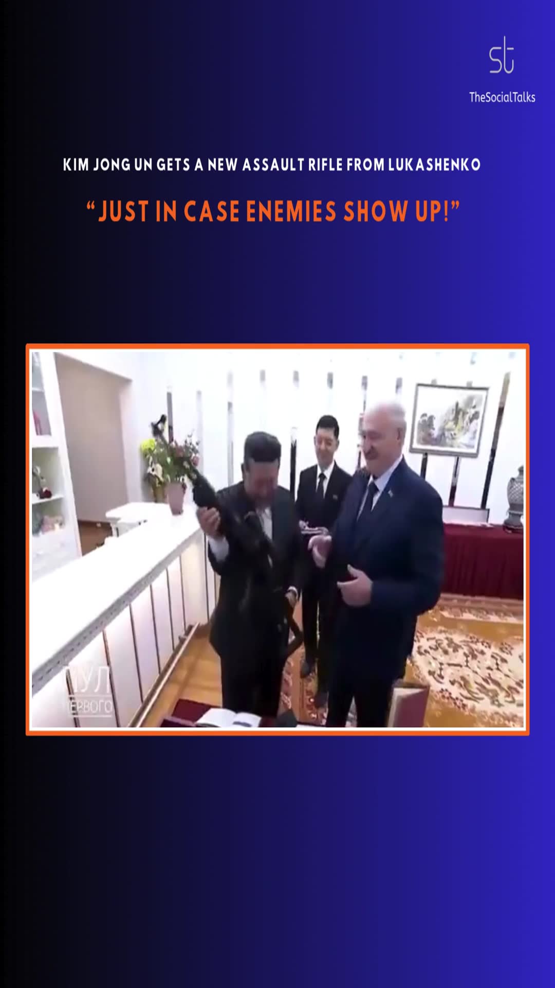 Video thumbnail for Kim Jong Un Gets a New Assault Rifle From Lukashenko – “Just in Case Enemies Show Up!”