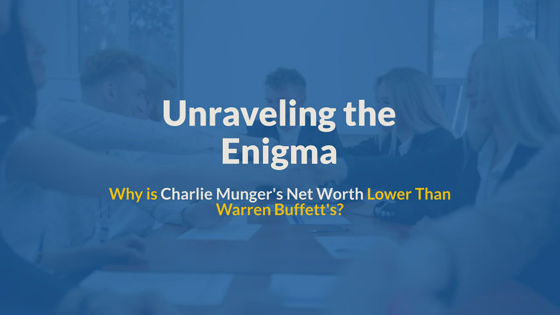 Video thumbnail for Why is Charlie Munger’s Net Worth so much lower than Warren Buffett’s
