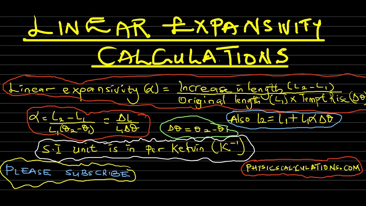 'Video thumbnail for Linear Expansivity: Thermal expansion Calculation'