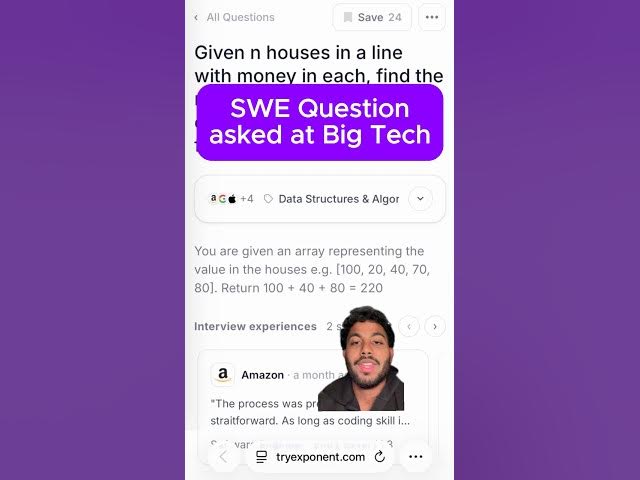 Video thumbnail for SWE question asked at Big Tech!